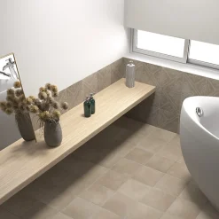 Aelle Carrelage Carrelage sol / mur effet ciment 20x20 cm TAUPE - ARES DECOR TAUPE