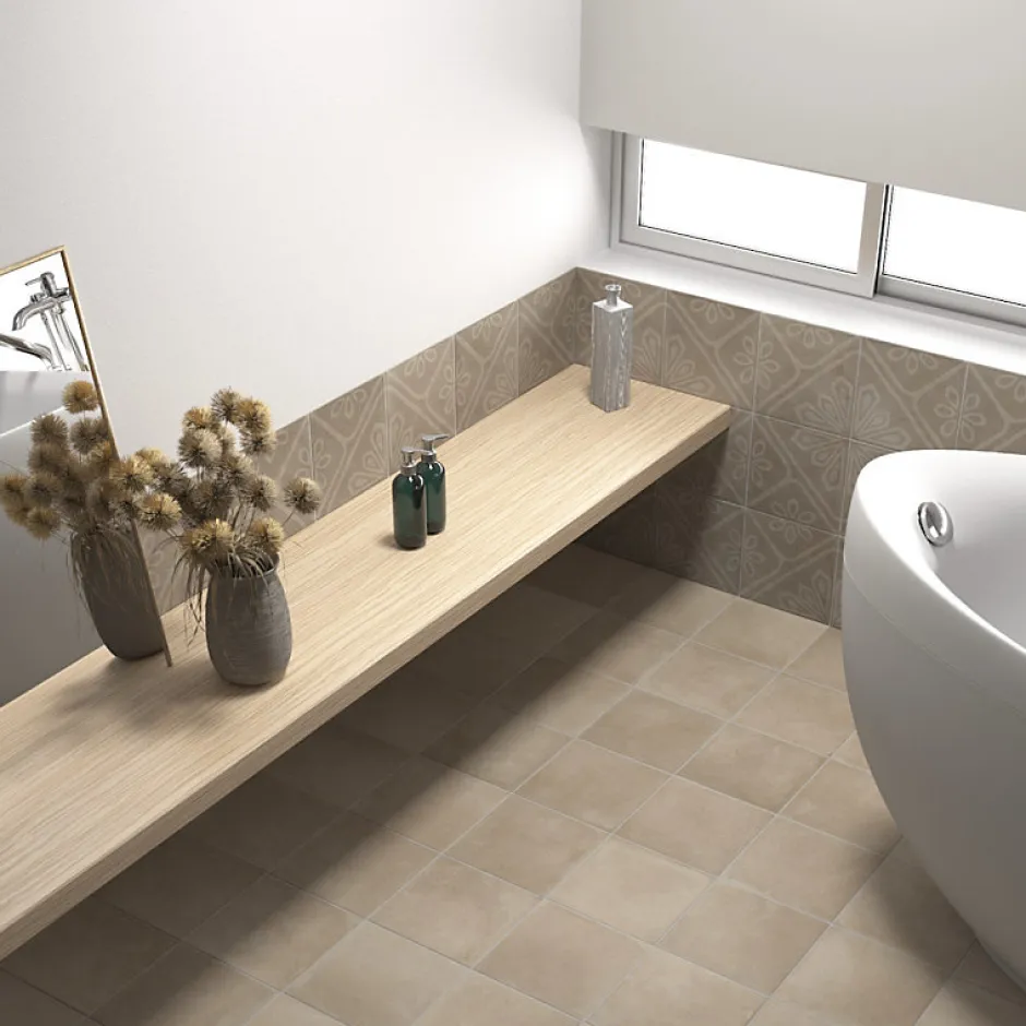 Aelle Carrelage Carrelage sol / mur effet ciment 20x20 cm TAUPE - ARES DECOR TAUPE