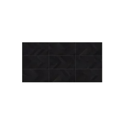 Aelle Carrelage Carrelage sol / mur effet béton design chevron noir 60x120 cm SEINE RILSE BASALTO