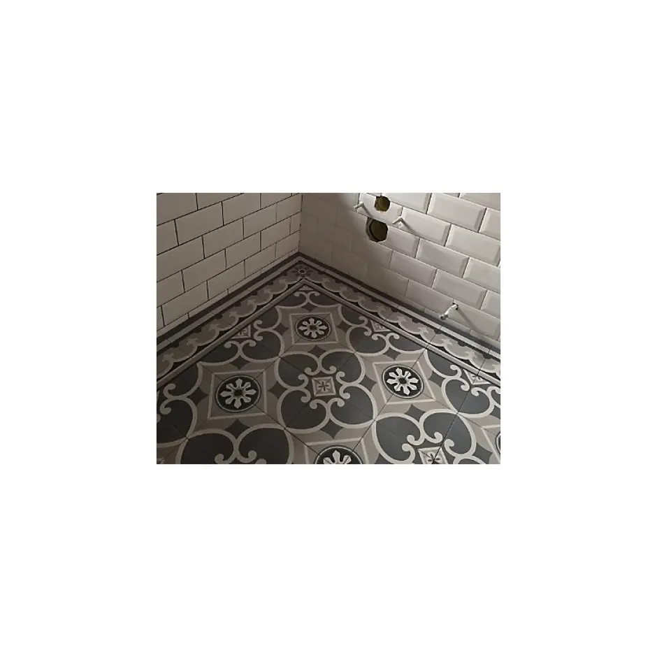 Carrelage sol / mur effet ciment gris 20x20 cm - CAPRICE - CHATELET ANGLE-Aelle Carrelage Sale