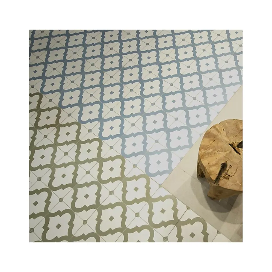 Aelle Carrelage Carrelage sol / mur effet ciment vert 20x20 cm MAORI LADAKHI MUSGO