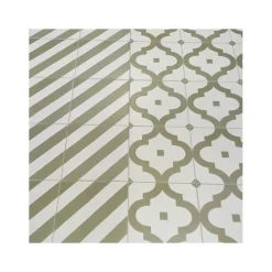 Aelle Carrelage Carrelage sol / mur effet ciment vert 20x20 cm MAORI LADAKHI MUSGO