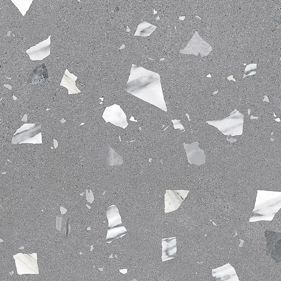 Carrelage sol / mur effet terrazzo 80x80 cm RIBE R ANTHRACITA(vendu par boite de 1.28m2)-Eiffel art construction