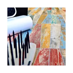 Aelle Carrelage Carrelage sol / mur effet bois vieilli rouge 14,4 x 89,3 cm YUGO R VOLCAN