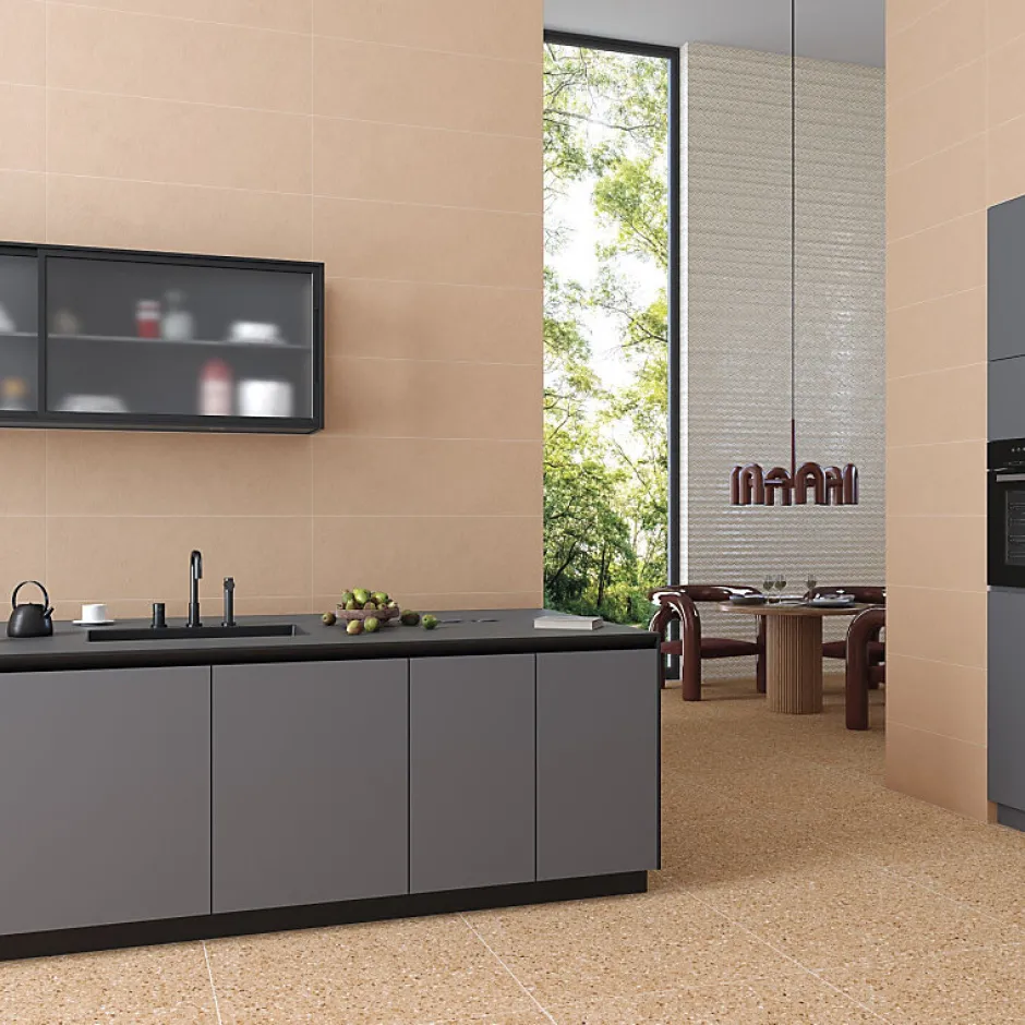 Carrelage sol / mur effet terrazzo 80x80 cm NIZA-R Rojizo-Aelle Carrelage