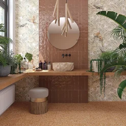 Carrelage sol / mur effet terrazzo 80x80 cm NIZA-R Rojizo-Aelle Carrelage