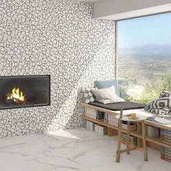 Aelle Carrelage Carrelage sol / mur effet marbre blanc 60x60 cm DONEY BLANCO