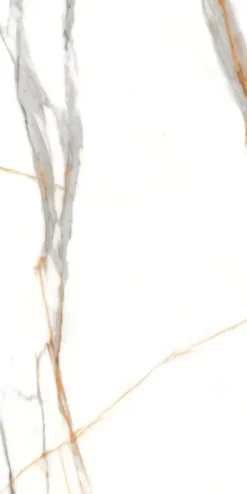 Limcaro Carrelage sol / mur effet marbre blanc VOLGA STATUARIO l.60 x L.120 cm Brilliant