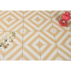 Carrelage sol / mur effet ciment jaune 20x20 cm MAORI GOROKA JAUNE-Aelle Carrelage Best