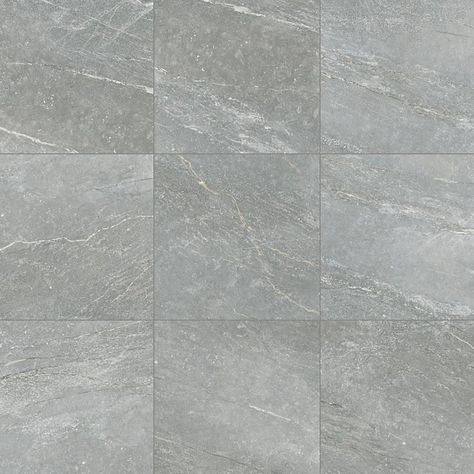 Aelle Carrelage Carrelage sol / mur effet pierre gris 80x80 cm BETILO R GREY