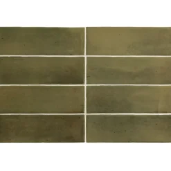 Carrelage sol / mur effet zellige bejmat marocain 5X15 cm vert mate 5X15 cm COCO VERD MATT-Aelle Carrelage Sale