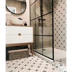 Aelle Carrelage Carrelage sol / mur effet ciment motif étoile 20x20 cm 1900 CALVET