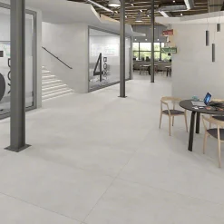 Aelle Carrelage Carrelage sol / mur effet béton blanc 120x120 cm NASSAU BLANCO