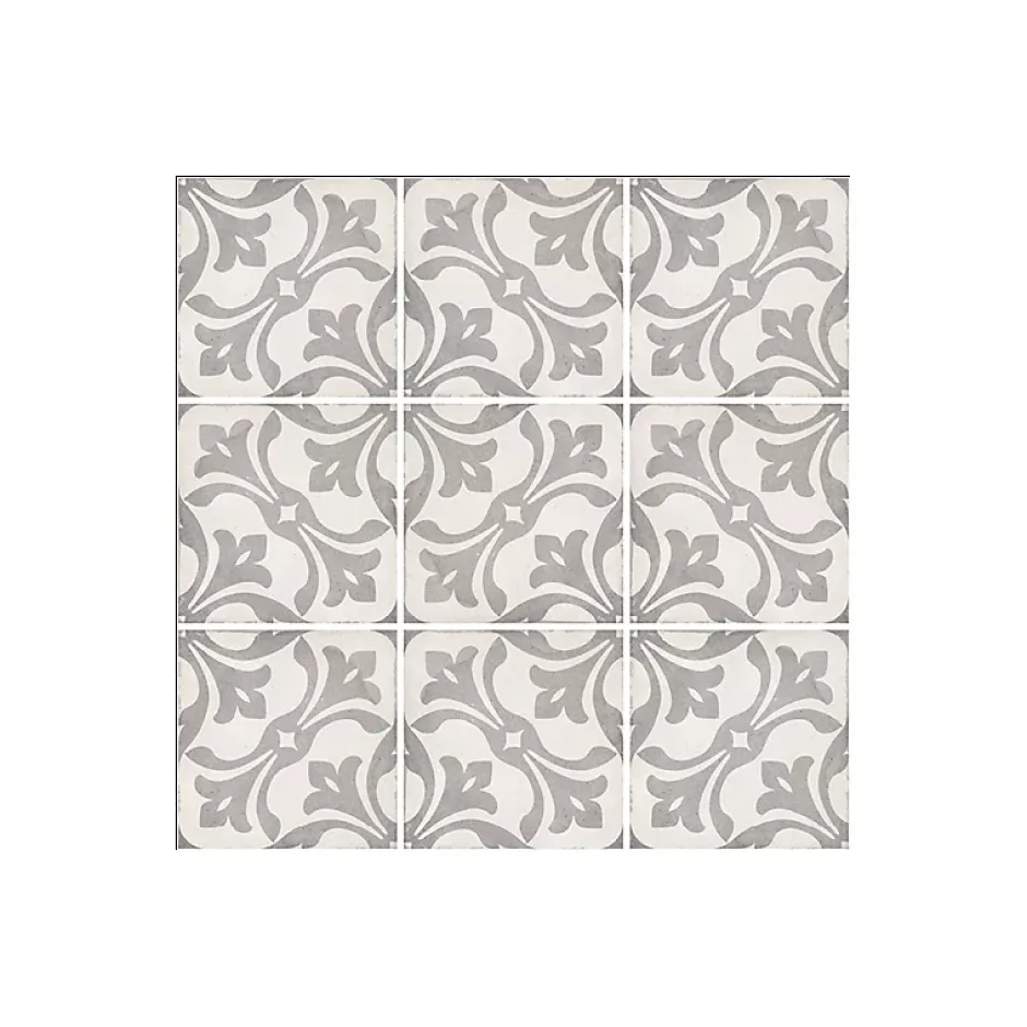 Aelle Carrelage Carrelage sol / mur effet ciment motif gris 20x20 cm ART NOUVEAU LA RAMBLA GREY