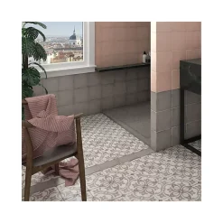 Aelle Carrelage Carrelage sol / mur effet ciment motif gris 20x20 cm ART NOUVEAU LA RAMBLA GREY