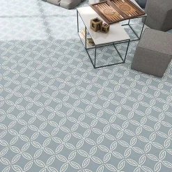 Carrelage sol / mur effet ciment motif rosace 20x20 cm ALAMEDA ANDRASSY CIELO-Aelle Carrelage Clearance