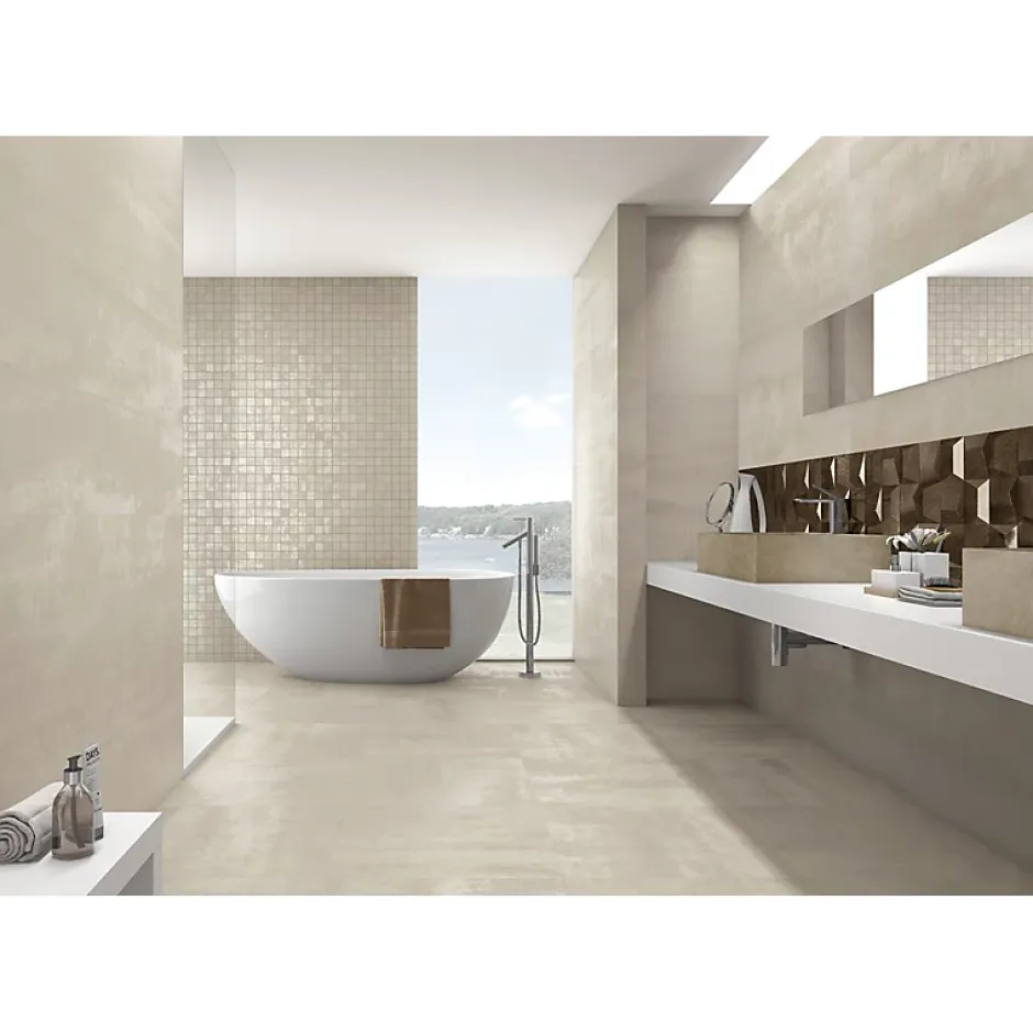 Aelle Carrelage Carrelage sol / mur effet métal beige 60x120 cm IONIC SAND