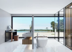 Limcaro Carrelage sol / mur effet marbre blanc BIANCO RIVER BRILLANT l.60 x L.120 cm Brillant