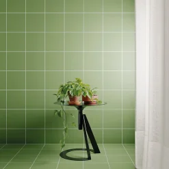 Carrelage sol / mur effet ciment uni vert 20x20 cm RIVOLI GREEN 30716-Aelle Carrelage Hot