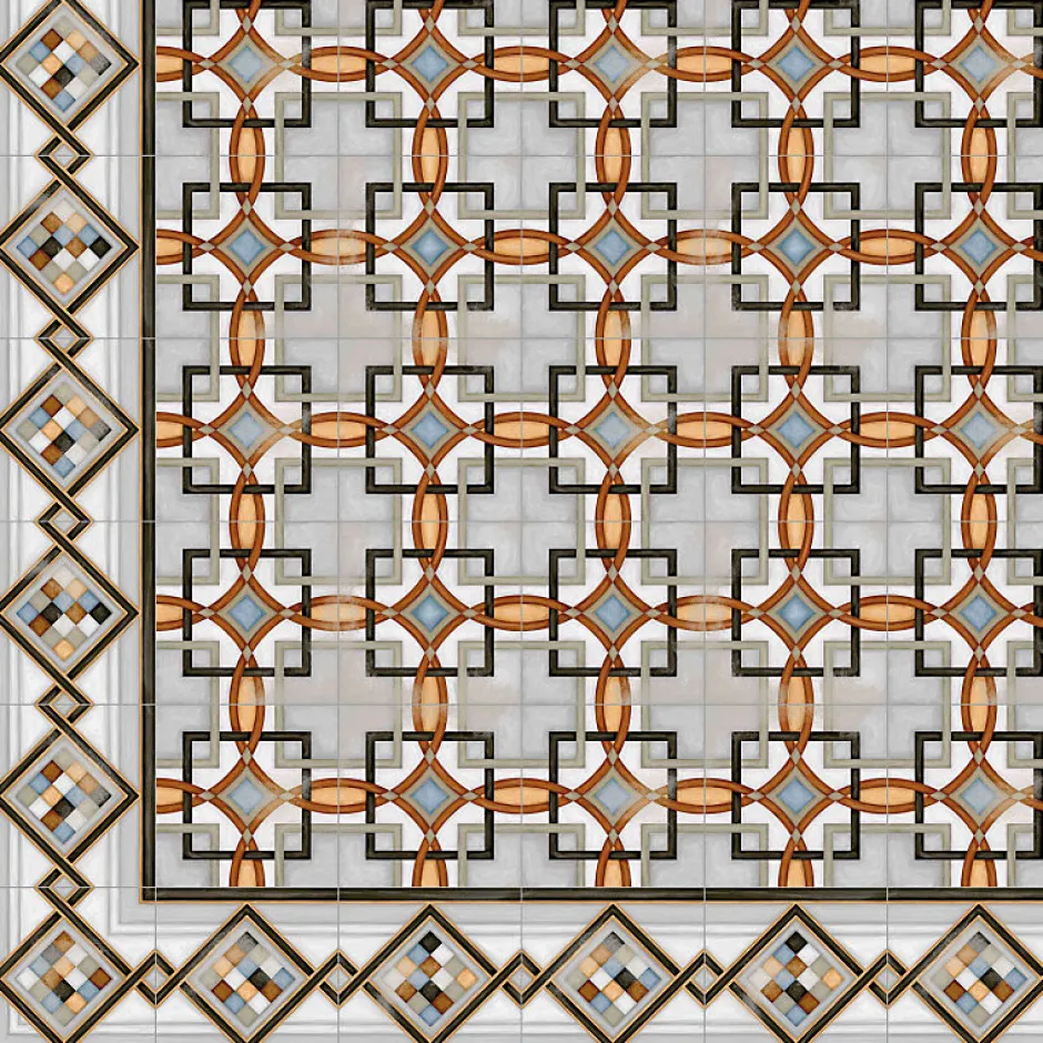 Aelle Carrelage Carrelage sol / mur effet ciment 20x20 cm VODEVIL POMBO 3 ANGLE