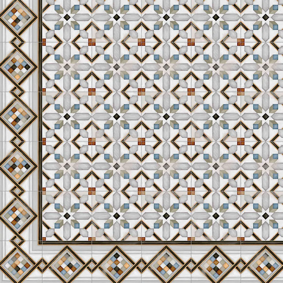 Aelle Carrelage Carrelage sol / mur effet ciment 20x20 cm VODEVIL POMBO 3 ANGLE