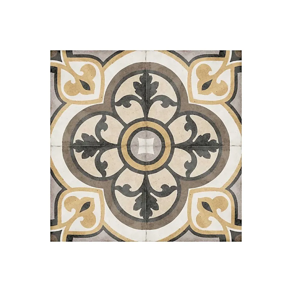 Aelle Carrelage Carrelage sol / mur effet ciment motif rosace 20x20 cm ART NOUVEAU MAJESTIC COLOUR