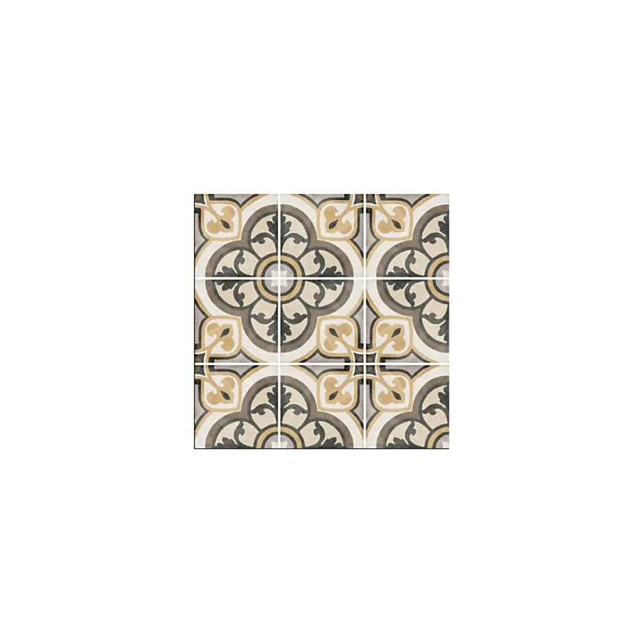 Aelle Carrelage Carrelage sol / mur effet ciment motif rosace 20x20 cm ART NOUVEAU MAJESTIC COLOUR