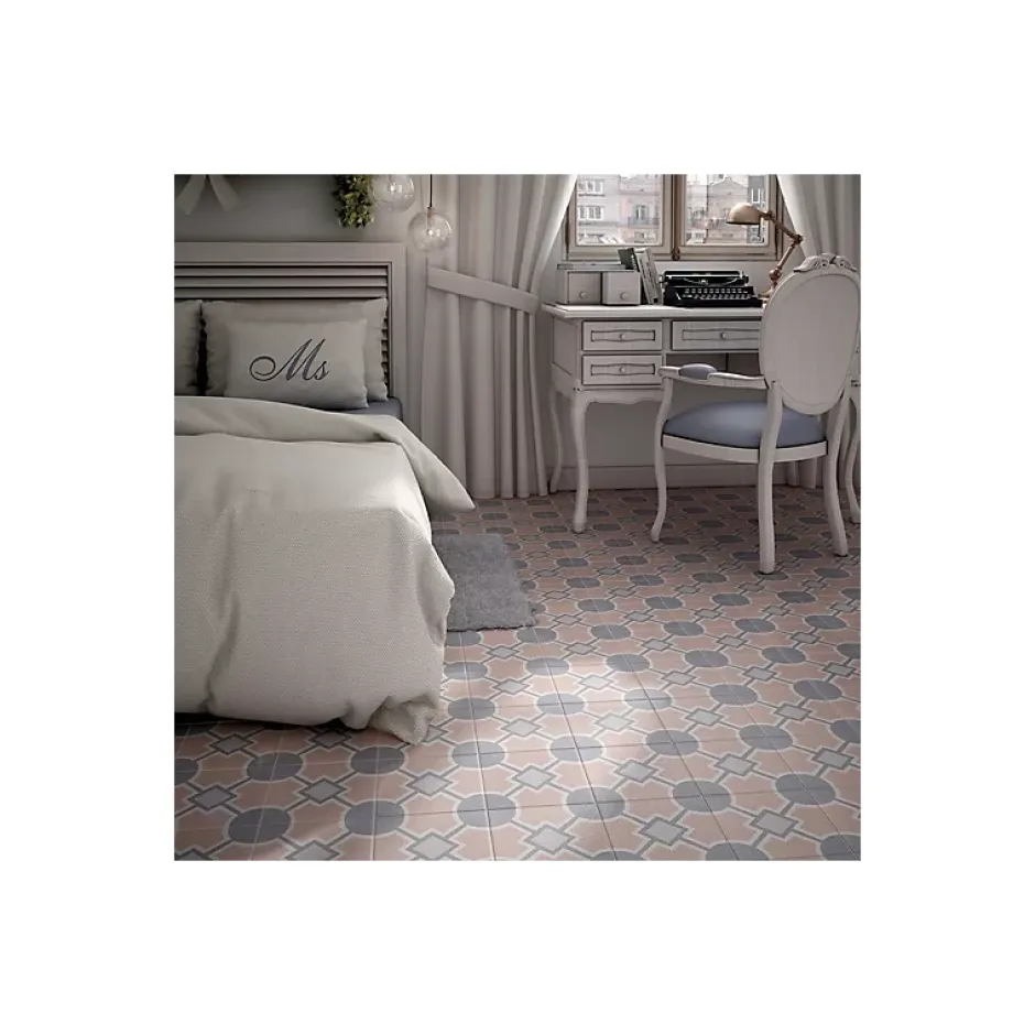 Eiffel art construction Carrelage sol / mur effet ciment 20x20 cm CAPRICE DECO SOLSTICE PASTEL(vendu par boite de 1m2)