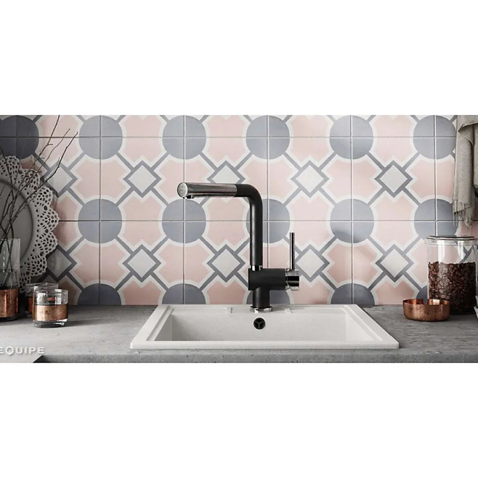 Eiffel art construction Carrelage sol / mur effet ciment 20x20 cm CAPRICE DECO SOLSTICE PASTEL(vendu par boite de 1m2)