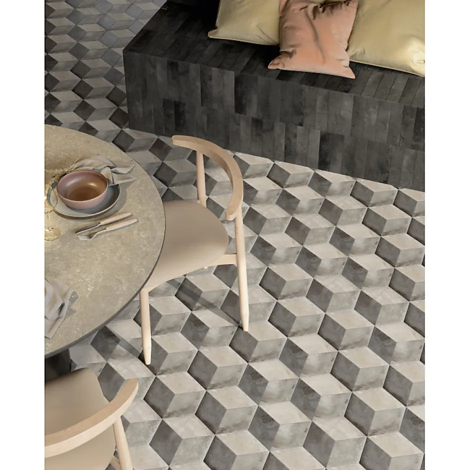Carrelage sol / mur faience effet zellige noir - Miniature SODA Nero Magma J382-Aelle Carrelage New