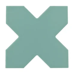 Aelle Carrelage Carrelage sol / mur forme croix bleu vert 12X12 cm PORTO CROSS JADE