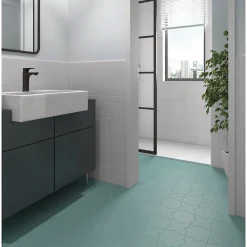 Aelle Carrelage Carrelage sol / mur forme croix bleu vert 12X12 cm PORTO CROSS JADE