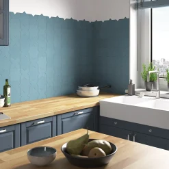 Aelle Carrelage Carrelage sol / mur forme étoile bleu 16,8x16,8 cm PORTO STAR AZURE