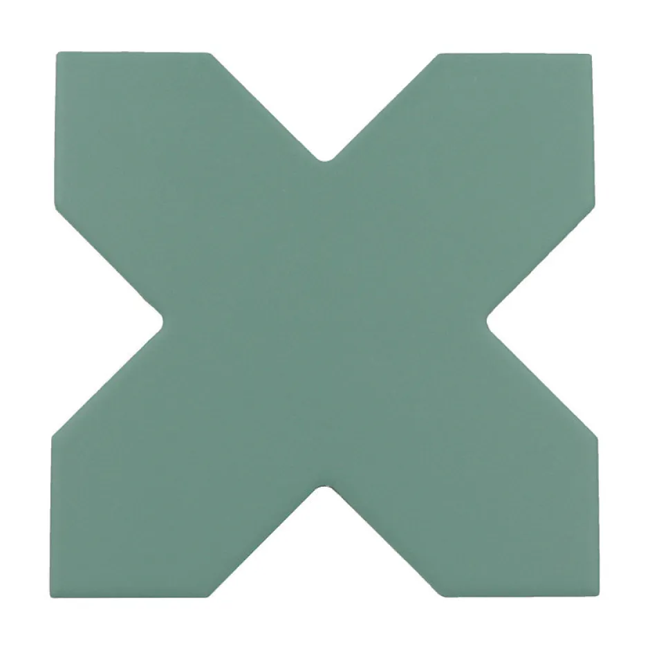 Aelle Carrelage Carrelage sol / mur forme croix vert 12X12 cm PORTO CROSS PICKLE GREEN