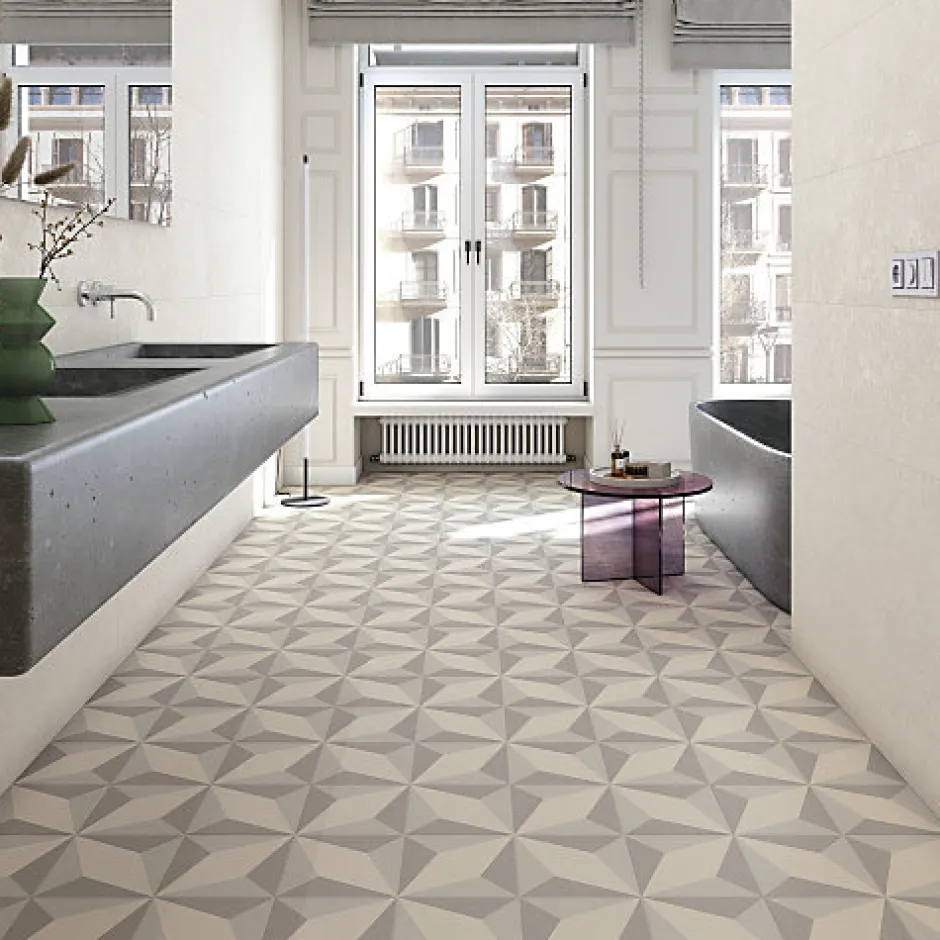 Aelle Carrelage Carrelage sol / mur hexagonal à motif coloré 17,5x20 cm COIMBRA BELLA BLUE 30658