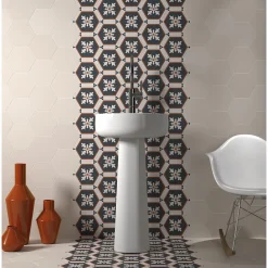 Carrelage sol / mur hexagonal uni taupe 17,5x20 cm COIMBRA TAUPE 30634-Aelle Carrelage Online