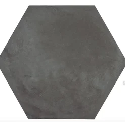 Carrelage sol / mur hexagonal effet ciment vieilli gris anthracite 25x21,6 cm TERRA NERO HEXAGONAL-Aelle Carrelage Sale