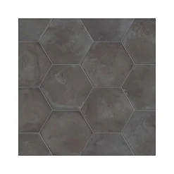 Carrelage sol / mur hexagonal effet ciment vieilli gris anthracite 25x21,6 cm TERRA NERO HEXAGONAL-Aelle Carrelage Sale