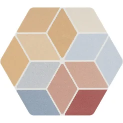 Carrelage sol / mur hexagonal coloré 17x15 cm MINIMA8.6 MULTI COLOR 2-Aelle Carrelage New