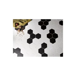 Aelle Carrelage Carrelage sol / mur hexagonal uni noir mate 17,5x20 cm HEXATILE MATE