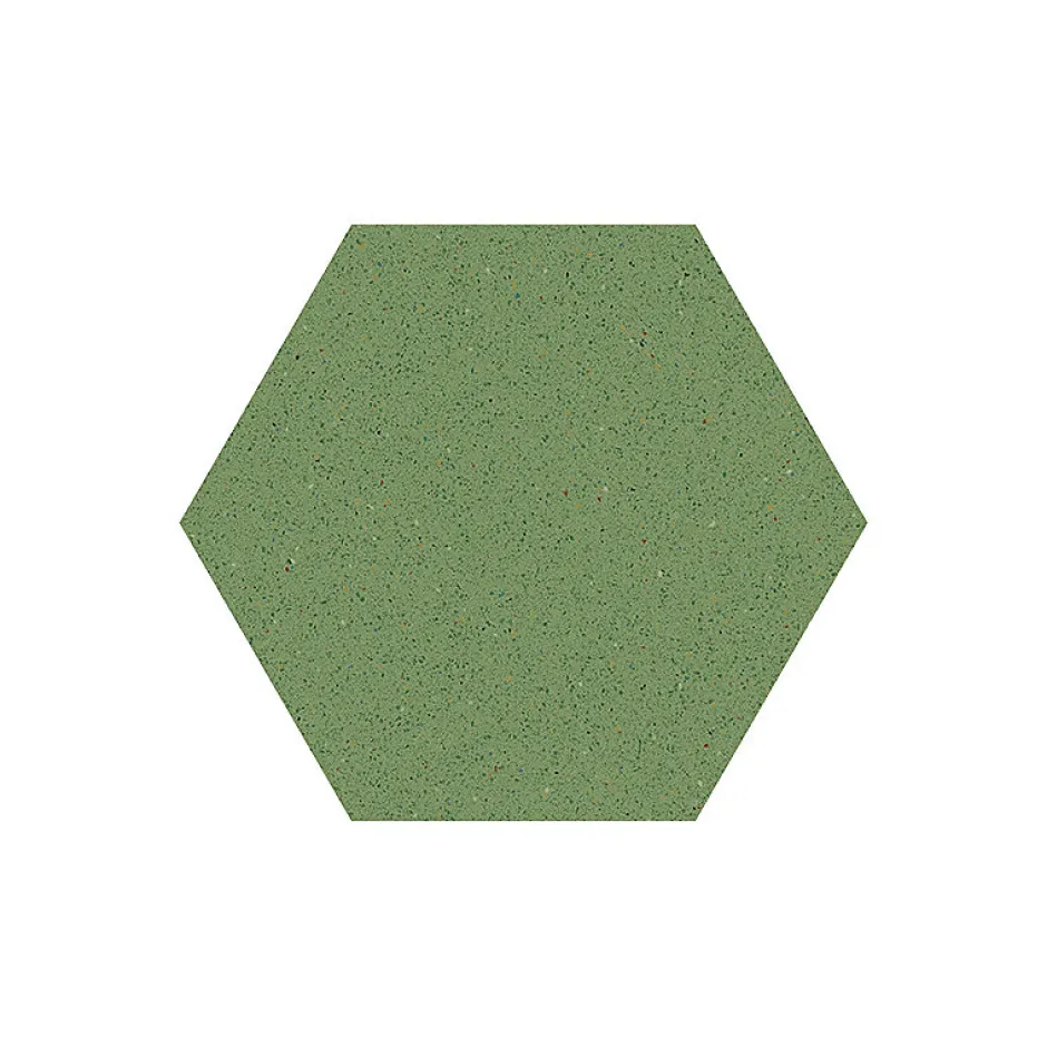 Eiffel art construction Carrelage sol / mur hexagonal effet terrazzo grand format vert 51,9x59,9 cm MICRA Hexagono Verde