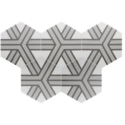 Aelle Carrelage Carrelage sol / mur hexagonal à motif coloré 17,5x20 cm COIMBRA ALPHA 30656
