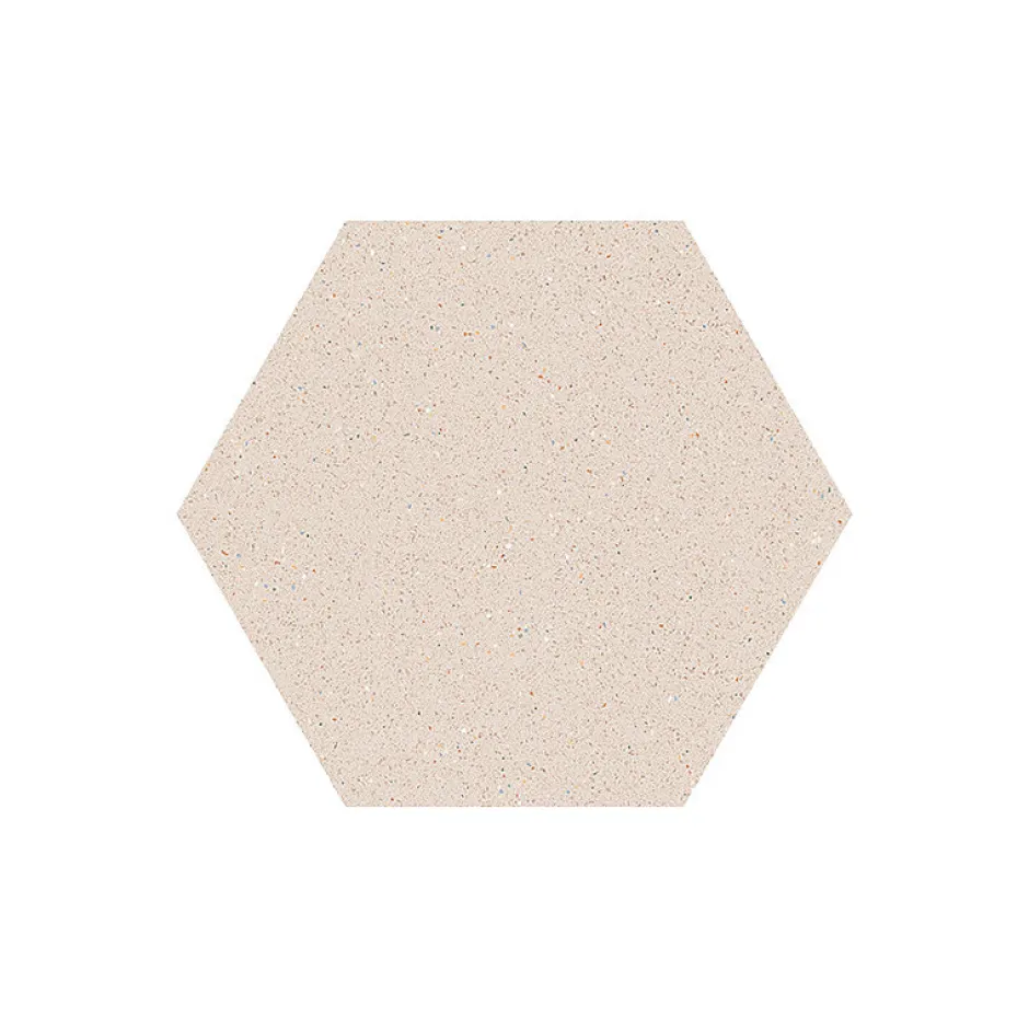 Eiffel art construction Carrelage sol / mur hexagonal effet terrazzo grand format beige 51,9x59,9 cm MICRA Hexagono Crema