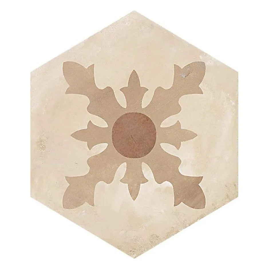 Eiffel art construction Carrelage sol / mur hexagonal effet ciment 25 x 21.6 cm TERRA CARDINALE HEXAGONAL BEIGE