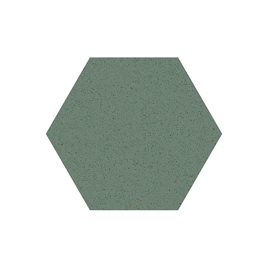 Carrelage sol / mur hexagonal effet terrazzo grand format bleu vert 51,9x59,9 cm MICRA Hexagono Indigo-Eiffel art construction New