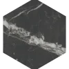 Aelle Carrelage Carrelage sol / mur hexagonal effet marbre noir mate 25x21,6 cm SCULTOREA dark diamond esagonal J471