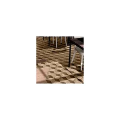 Carrelage sol / mur hexagonal effet ciment motif cube géométrique 25x21,6 cm TERRA CUBO HEXAGONAL BEIGE-Eiffel art construction