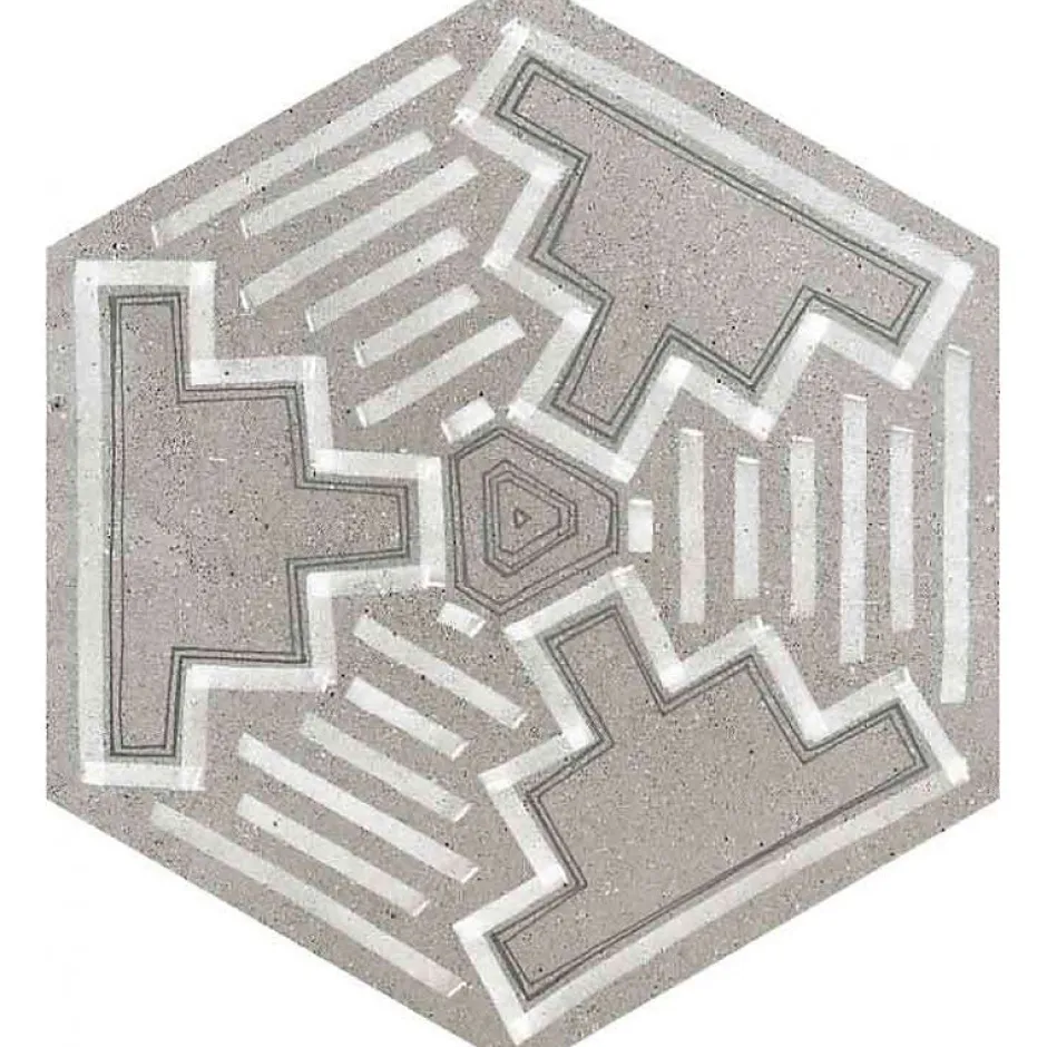 Aelle Carrelage Carrelage sol / mur hexagonal effet béton patchwork RIFT IGNEUS CEMENTO