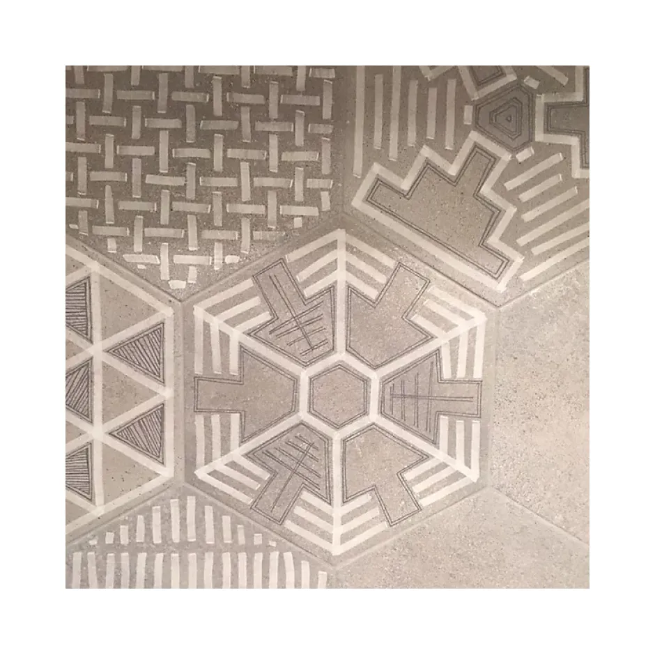 Aelle Carrelage Carrelage sol / mur hexagonal effet béton patchwork RIFT IGNEUS CEMENTO