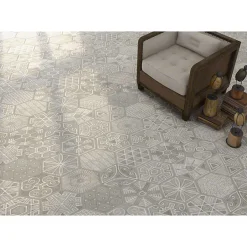 Aelle Carrelage Carrelage sol / mur hexagonal effet béton patchwork RIFT IGNEUS CEMENTO